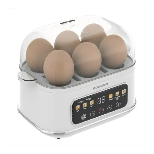 [PDLFSTEB808WH] Porodo Lifestyle Poacher Smart Electric Egg Boiler with Program Selector - White