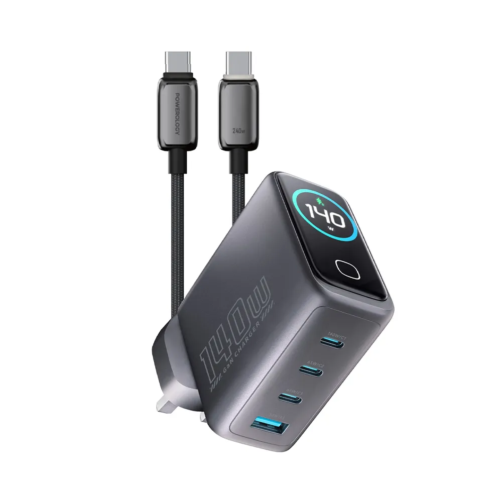 [PWGAN140WCBK] Powerology Voltflow GaN Wall Charger PD 140W - Black