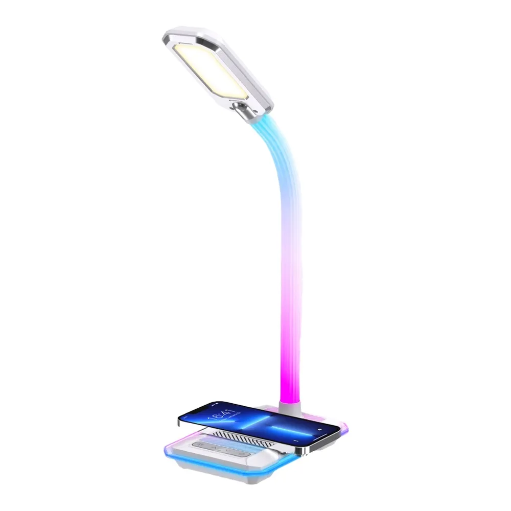 Porodo Multifunctional Esports Desk Lamp with Wireless Charger - White