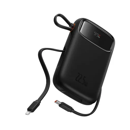 [P10055003113-00] Baseus Qpow2 Dual-Cable Digital Display Fast Charge Power Bank 10,000mAh 22.5W (Black)