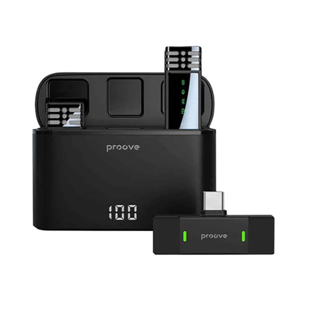 Proove Record Type-C wireless lavalier microphone black