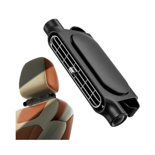 Car Seat Fan Headrest Fan with 3-Speed Turbo Cooling (Black)