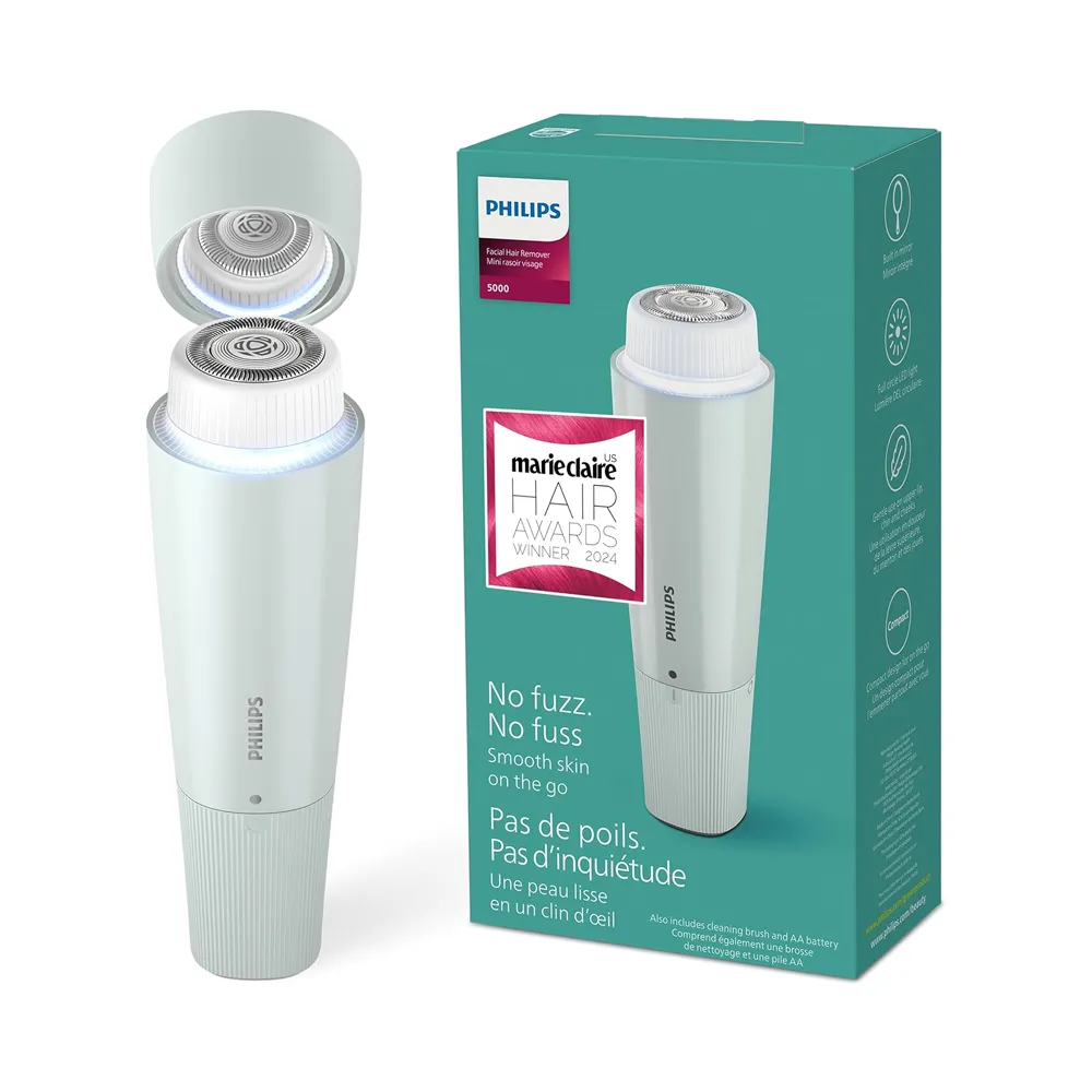 Philips - Series 5000 Facial Hair Remover - Mint Green - BRR474/00