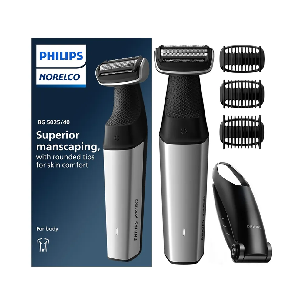 Philips Norelco Bodygroom Series 5000 Men's Rechargeable Trimmer with Back Attachment - BG5025/40
