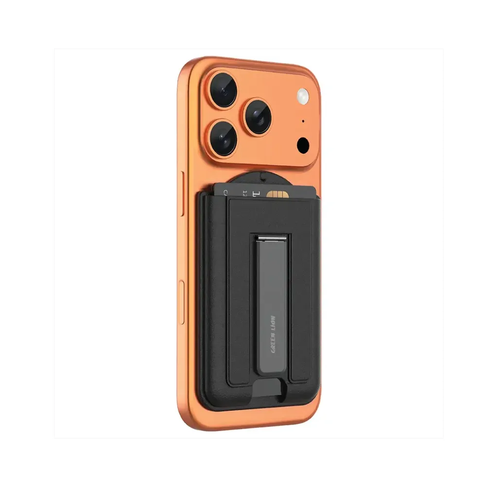 Green Lion Mag Wallet Kickstand Card Holder (Black)