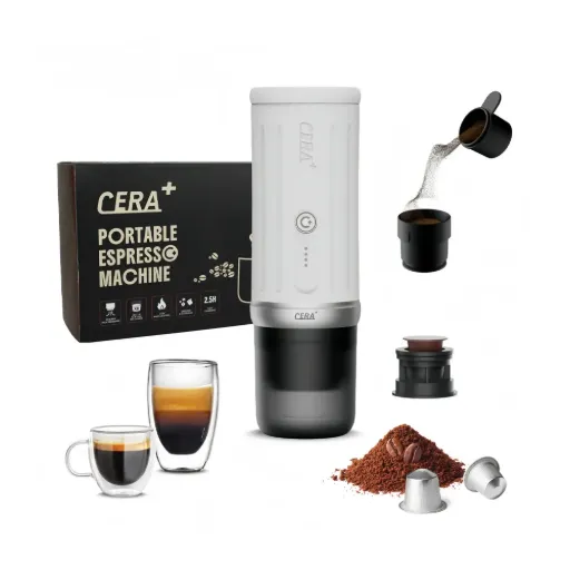 CERA+ Portable Espresso Maker Version Electric Coffee Machine (Black)