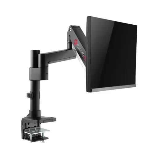 GAMEON GO-2083 Pole-Mounted Aluminum Heavy-Duty Gas Spring Single Monitor Arm, Stand