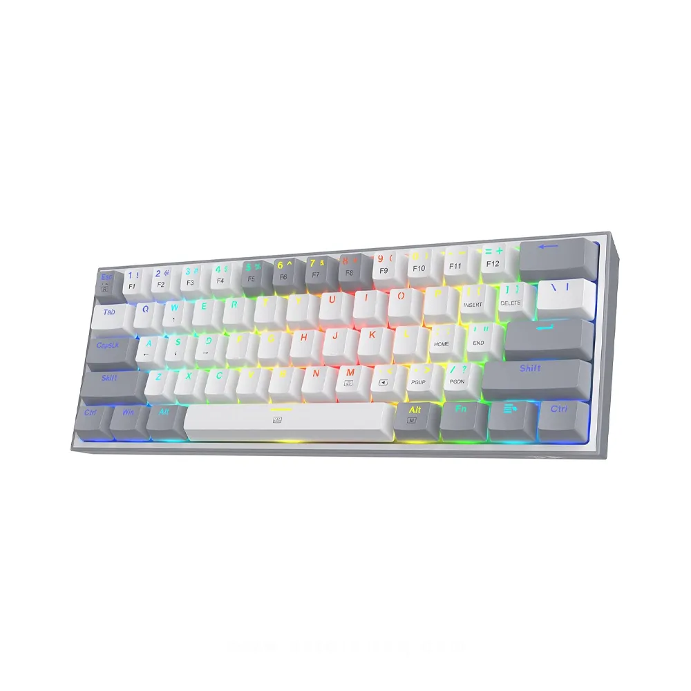 [K617-RGB] Redragon Fizz RGB Wired Mechanical Gaming Keyboard (Dust Proof Red) (Gray White)