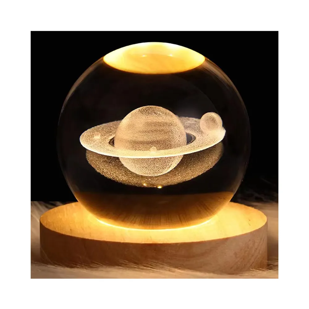 3D Crystal Ball Night Lamp Warm Light small
