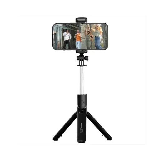 [PBS03SSTBK] Porodo Blue FlexiTripod Selfie Stick with Foldable Tripod - Black