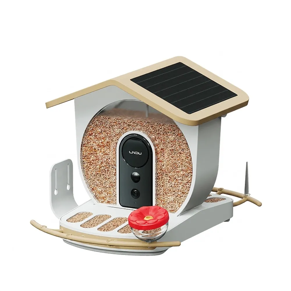 LNDU Aviary Smart Bird Feeder | Dual 1080P 50FPS Cameras | AI Bird Species Recognition & Solar Powered