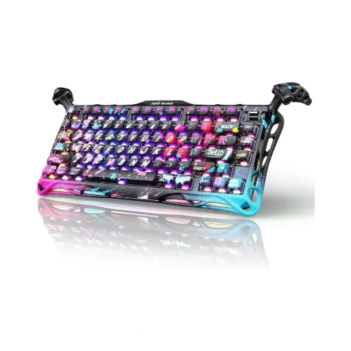 [6972448924771] GravaStar Mercury V75 Pro Wireless Gaming Keyboard - Special Edition - Neon Graffiti - GS V75 PRO_CG_BLK