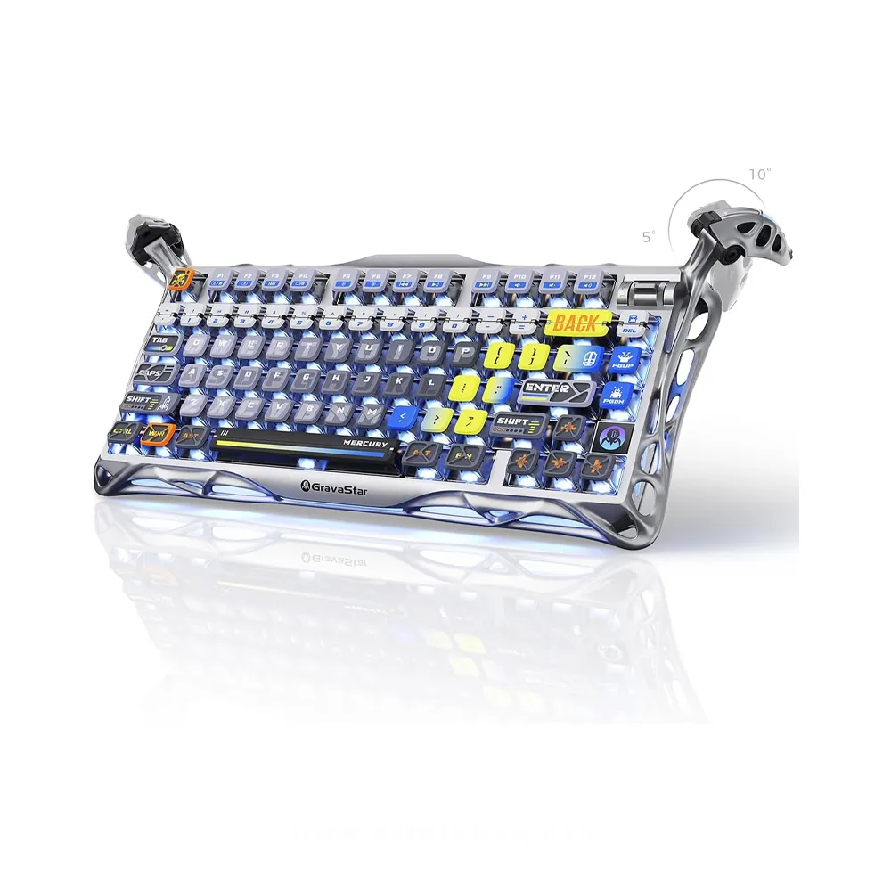 [GS K1 PRO_S_CGRY] GravaStar Mercury K1 Pro Wireless Gaming Keyboard - Interstellar Silver
