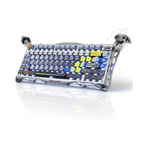 [GS K1 PRO_S_CGRY] GravaStar Mercury K1 Pro Wireless Gaming Keyboard - Interstellar Silver