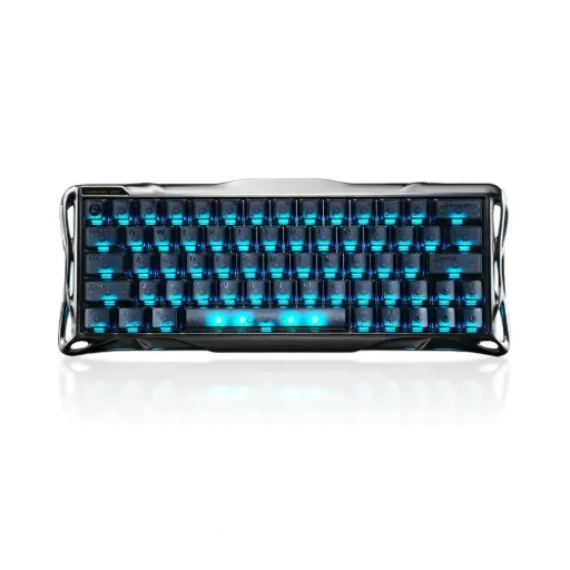 [GS V60 PRO_XTAL_BLK] GravaStar Mercury V60 Pro Deluxe Edition Wired Gaming Keyboard – Dual Keycap Gift Box Set - GunMetal