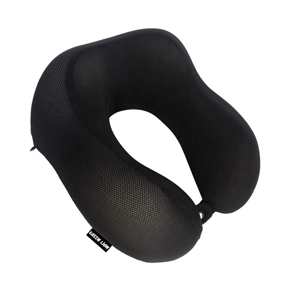 Green Lion Memory Foam Neck Pillow - Black