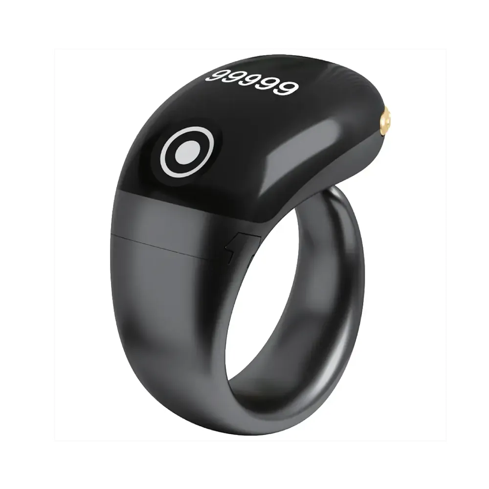 Green Lion Smart Zikr Ring with OLED Display - Black