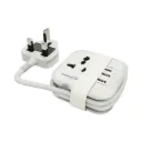 Porodo Blue Volga Multi-Port Universal AC Socket with USB-A & C - White