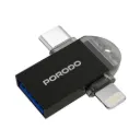 Porodo 3-in-1 OTG Adapter - Black