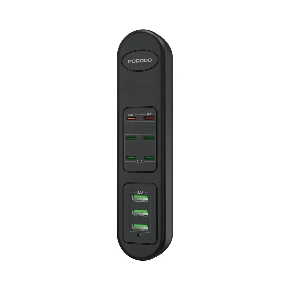 Porodo 50W Multi-Port USB Charging HUB - Black