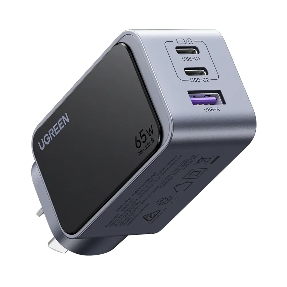 UGreen Nexode S 65W 3-Port PD GaN Fast Charger Gray