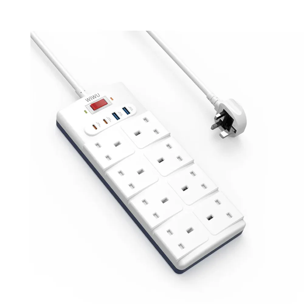 [Wi-S009] WiWU PS842 20W GaN 12 in 1 Desktop Power Strip with USB C and AC Outlets