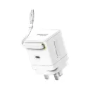 Promate Cubix-R65 Wall Charger, Built-In 65W Power Delivery Retractable Cable