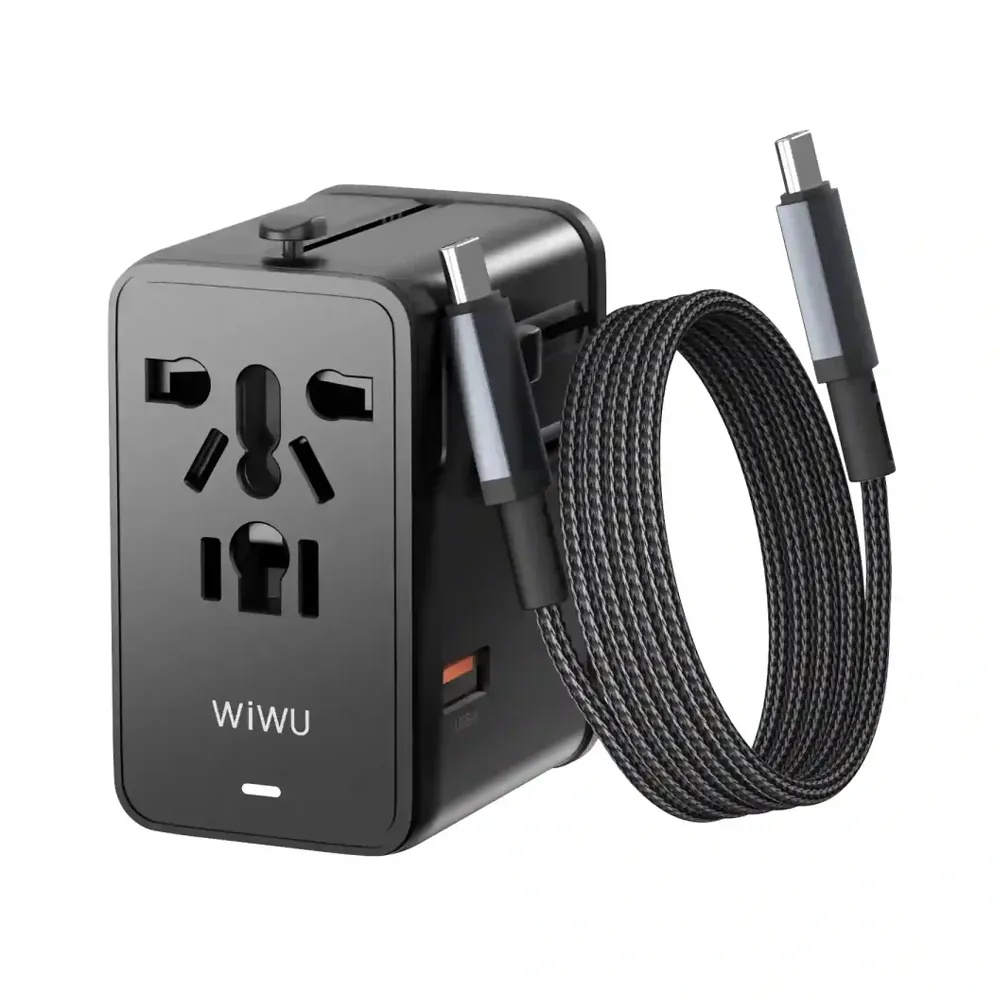 WiWU UA014 Universal 45W GaN Plug Adapter Cable Combo-Black
