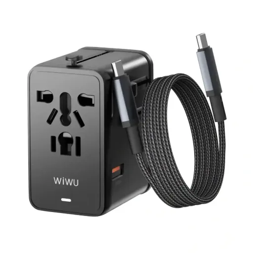 WiWU UA014 Universal 45W GaN Plug Adapter Cable Combo-Black