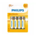 PHILIPS Battery AA  Zinc Chloride - 4 units