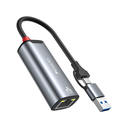 Yesido HB26 Network Card, RJ45, USB / USB-C, Gray