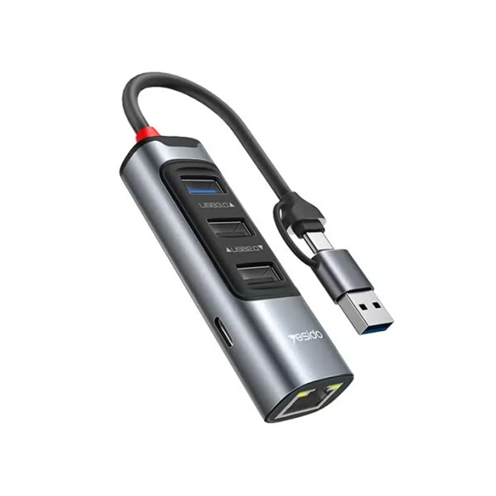 [HB21] Yesido HB21 Aluminum Alloy 5 Functional USB Hub