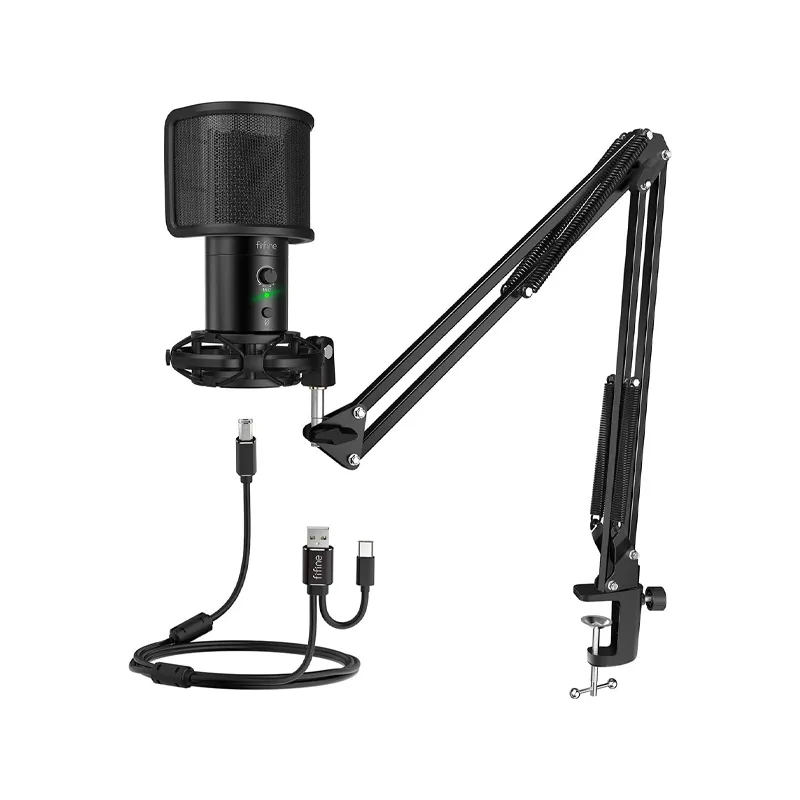 FIFINE T683 USB Condenser Microphone Kit with Boom Arm Stand