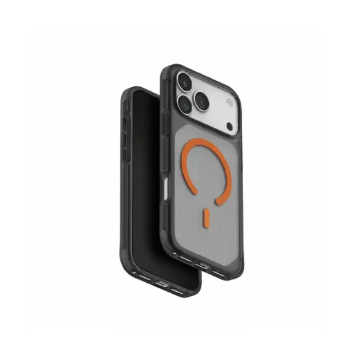 UNIQ Combat Active iP 17 PM Rugged Protective Case with Triple-Layer Impact Shield -Frost Smoke Orange