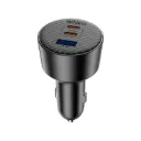 WiWU Wi-CC026 200W Triple‑Port Car Charger USB‑C PD PPS Metal Body Smart Safety Power Adapter