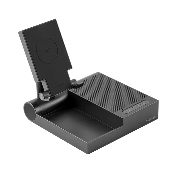 Momax Q.Conference Mini Rechargeable Speakerphone with Wireless Charger [10W] - Black