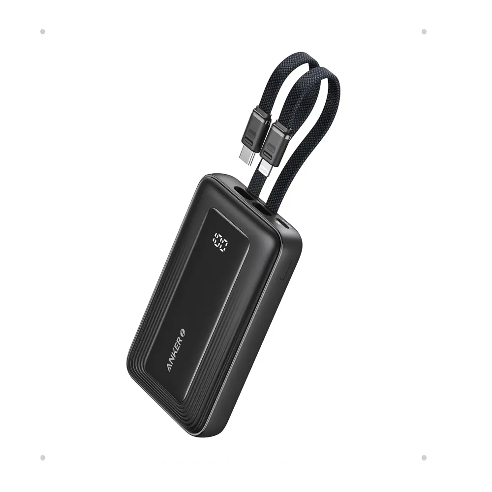 Anker Zolo Power Bank 10000mAh 30W with Built-in USB-C and Lightning - Black - A1680H11