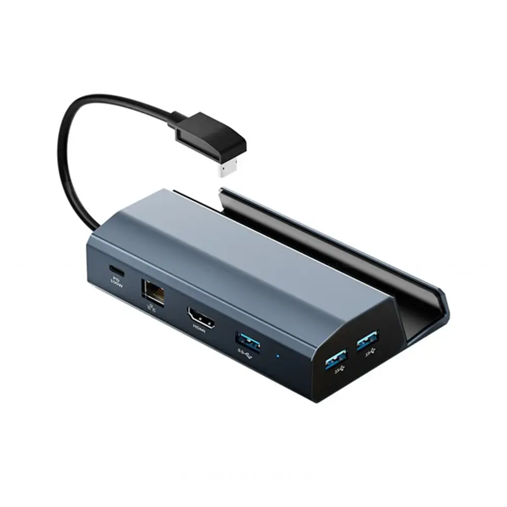 قاعدة متعددة المنافذ 6 في 1 بمنفذ USB-C ودعم 4K 60Hz لجهاز Steam Deck