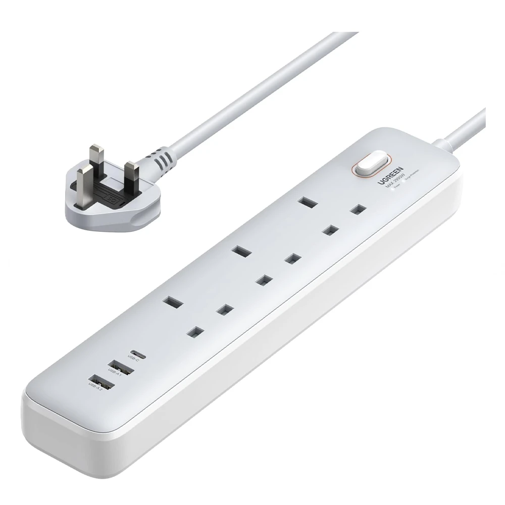 UGREEN 30W 3 AC Power Strip with Master Switch
