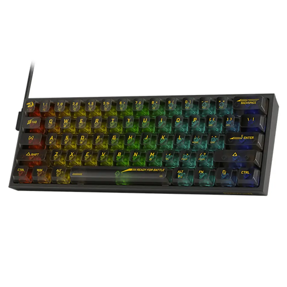 Redragon K617 SE 60% Wired RGB Gaming Keyboard Full-Transparent (Black)