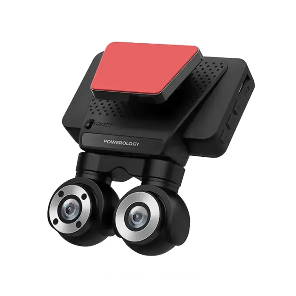 كاميرا سيارة مزدوجة العدسة باورولوجي Dual Lens Dash Camera موديل P4KCAM108