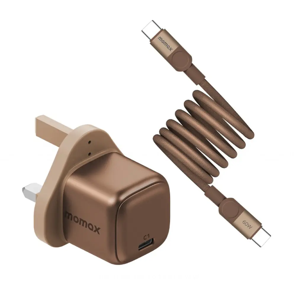 Momax 30W PD Charger & 60W MagLink Type-C Cable Bundle (1m)