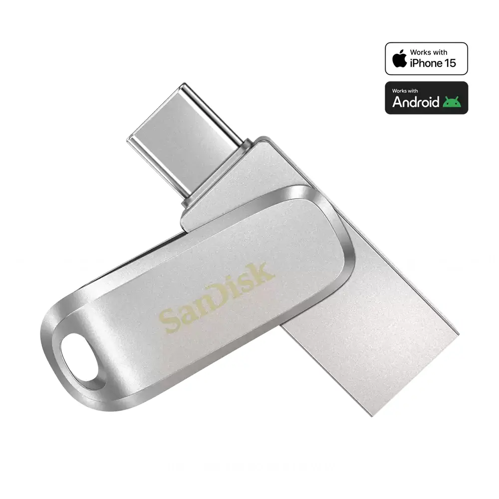 فلاش سانديسك دوال درايف لوكس بمنفذ USB Type-C (128GB)