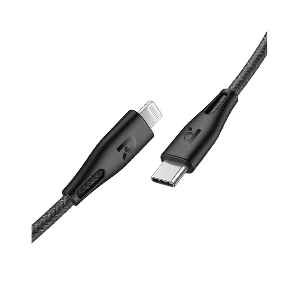 [191280025330] كيبل مضفر راف بور RP-CB1017 USB-C إلى Lightning بطول 1.2 متر
