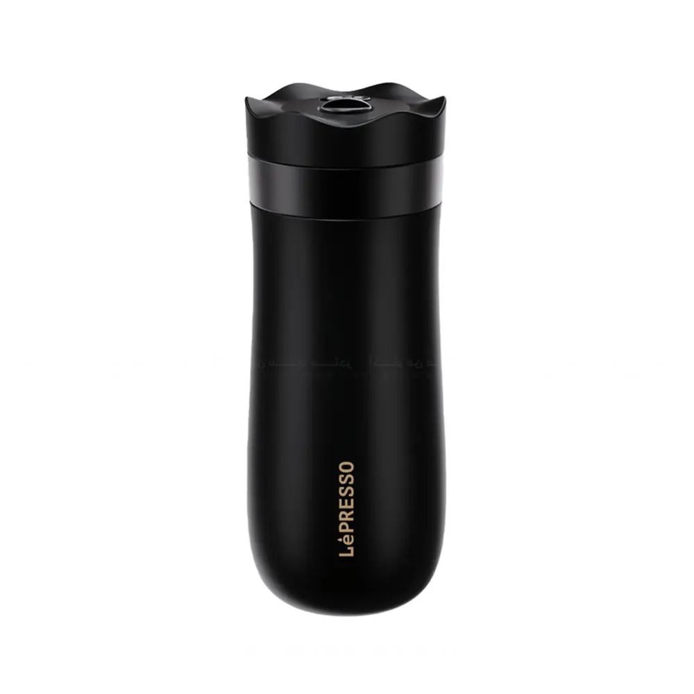 LePresso Insulated Mug with French Press - LPIMFPBK