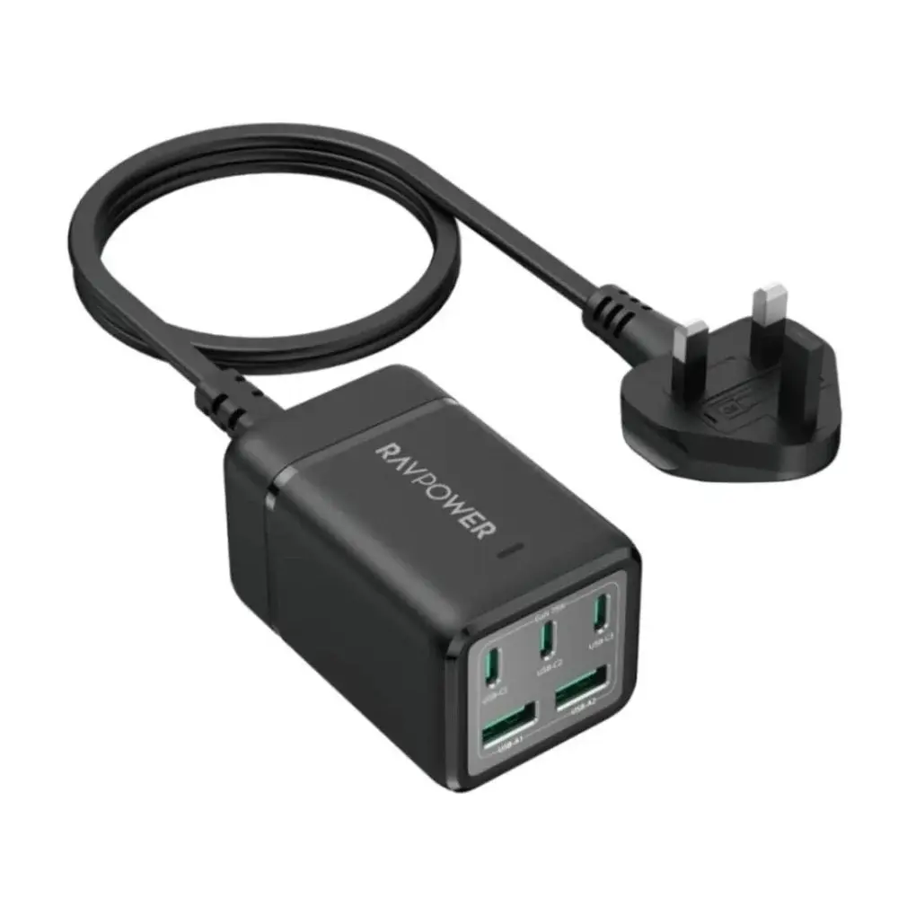 [191280042627] RavPower 6-Port 75W Power Portable Desktop Charger - RP-PC1045