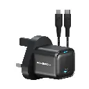 شاحن باورولوجي بتقنية GaN مع كابل USB-C إلى USB-C بطول 1.2 متر (4 قدم)