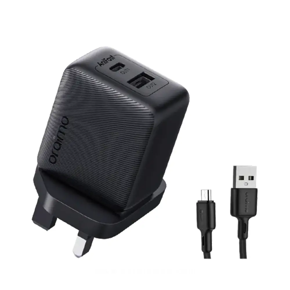 شاحن أورايمو كانون 18D بقوة 18 واط للشحن السريع مع كيبل مايكرو USB – الموديل OCW-5183U+M53