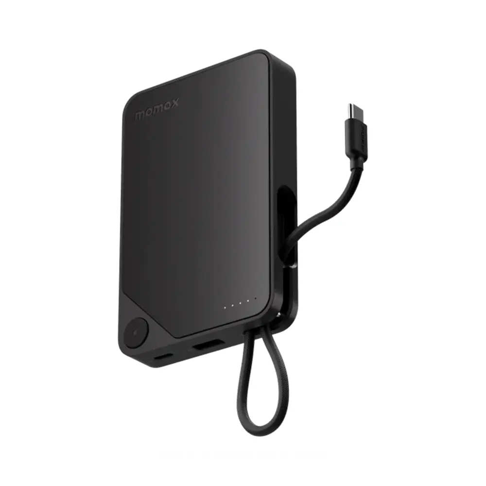 Momax 1-PowerX 10,000mAh with Built-in USB-C Cable IP152  (Black)