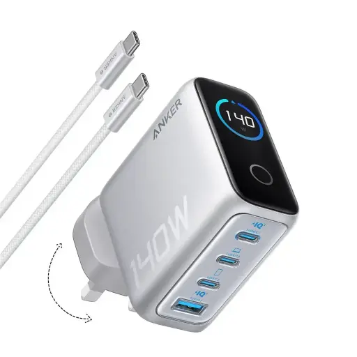 Anker Charger (140W, 4-Ports, PD 3.1) with USB-C Cable 